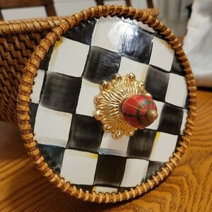 MacKenzie-Childs Wicker Lid (Only)with Gold Knob